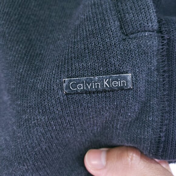 Calvin Klein Men's Pullover Hoodie Sweater Dark Gray Snap Button Size M - Picture 11 of 15